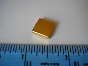 1/2" x 1/2" x 1/8" Gold Plated Block - Grade N42